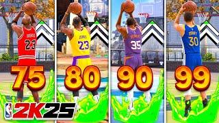 The BEST JUMPSHOTS for EVERY THREE POINT RATING + HEIGHT in NBA 2K25