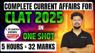 5 Hours = 32* Marks: Complete Current Affairs for CLAT 2025 in Just One Shot | Top 100 Topics