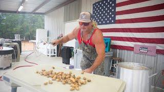 Boiling peanuts in the calm before the storm!