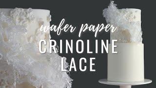 How to make wafer paper crinoline lace wedding cake design | Cake Decorating Tutorial