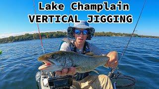 BOTTEM JIGGING DEEP WATER on LAKE CHAMPLAIN, Catching LAKE TROUT, BASS and PERCH #adventure #outdoor