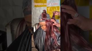 Affordable 2x6 Closure Quick Weave Pre-dyed 99J burgundy Color Hair Tutorial Ft.@UlaHair