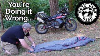 4 Ways to Pack Your Tent for Motorcycle Camping