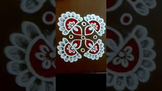 Simple kolam 4*2*2 dots Small Rangoli #rangoli #kolam #trending #shorts