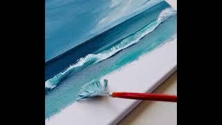 Watch as I create a stunning ocean-inspired seascape using acrylic paints!  #AcrylicArt #Seascape