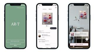 prototype on figma: art app with an augmented reality (AR) feature