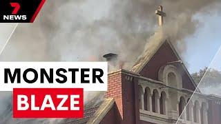 Hunt for firebug who torched historic South Melbourne church | 7NEWS