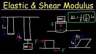 Stress & Strain - Elastic Modulus & Shear Modulus Practice Problems - Physics