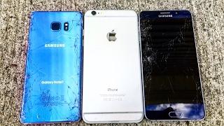 Samsung Galaxy Note 7 vs Apple iPhone 6S vs Note 5 Drop Test! Don't drop your iPhone or Galaxy Note!