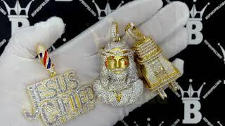 New Custom Hip Hop Bling Pendants | Gold Iced Out Jewelry