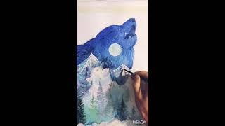 Elena Markelova - Watercolour painting process of "Moonsong"