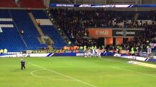 Leeds United win at Cardiff City. Great celebrations after the game