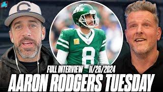 Aaron Rodgers Weighs In On Rumored Drama With Jets, Favorite Thanksgiving Foods & More | Pat McAfee