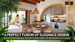 Timeless Mediterranean Courtyard Meets Modern Kitchen Design: A Perfect Fusion of Elegance!