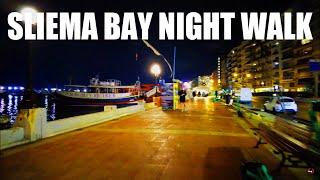 Sliema Malta Night Walk  | #walkingtour #winter #4kwalk #malta #travel #4ktour #tour #2023