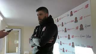 Keeper George Willis speaks to the media after the Southport fixture