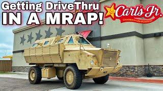 Ordering Fast Food in a Armored Tank! Drive Thru at Carls Jr