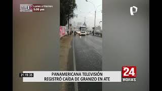 Ate: caída de granizo sorprendió a vecinos y transeúntes