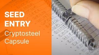 Entering a Recovery Seed Phrase Into a Cryptosteel Capsule