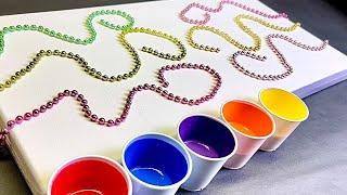 Acrylic Pouring String Art | BEAD PULLING 006!! | Wigglz Art Easy Beginners Tutorial