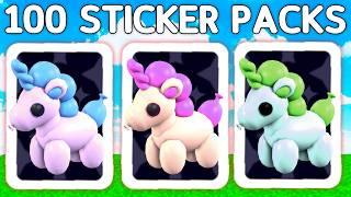OPENING 100 SUMMER STICKER PACKS In Adopt Me
