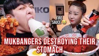 mukbangers DESTROYING their stomachs with spicy food