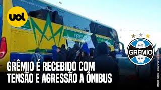 GRÊMIO VOLTA AO RS SOB PROTESTO VIOLENTO DA TORCIDA