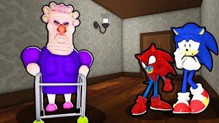 SONIC AND BABY SPIDERMAN SONIC VS GRUMPY GRAN IN ROBLOX