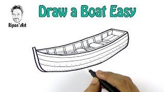 How to draw a boat easy.| Ripon's art