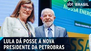 Nova presidente da Petrobras assume cargo e promete gestão "alinhada" a Lula | SBT Brasil (19/06/24)