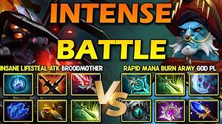 WHO IS STRONGER? Between Insane Lifesteal Attack Broodmother Vs. Rapid Mana Burn Phantom Lancer DotA