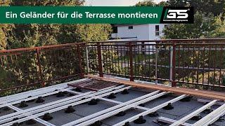 Geländer für Terrassen - ohne Befestigung in der Dachbahn montieren - Balastierte Geländersysteme