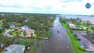 Looking down over a flooded Daytona Beach