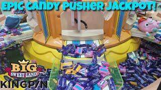 EPIC CANDY PUSHER JACKPOT That Had Us In SHOCK!! @KingpinPlay