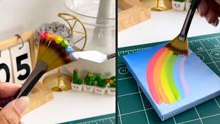 Acrylic Rainbow Mini Painting for Beginners | Easy way to Acrylic Paint #painting #drawing