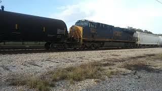 CSX M602 Mixed Manifest Freight train Leads to Flomaton Alabama 9/25/24