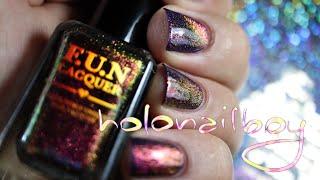 MAGNETIC SWATCH - F.U.N Lacquer Mesmerizing | Relaxing Music Nail Painting | Holo Nail Boy