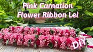 Pink Carnations Flower Ribbon Lei DIY