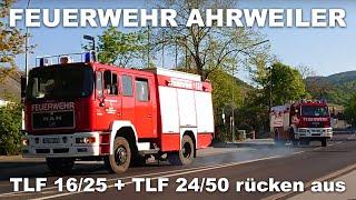 Alarmfahrt Feuerwehr Ahrweiler mit TLF 16/25 + TLF 24/50 rücken aus