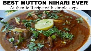 Mutton Nihari Recipe| Easy Nalli Nihari with delicious flavors of Special Masala| Old Delhi special