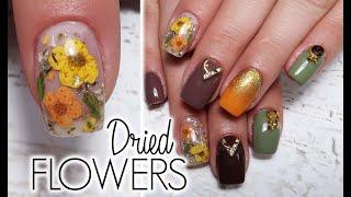 Encapsulated Dried Flowers! | Fall Nails Watch Me Work | Gel Nails Tutorial