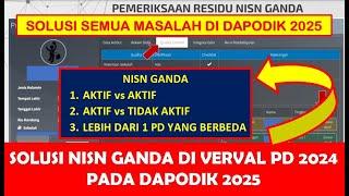 SOLUSI NISN GANDA DI VERVAL PD 2024 PADA DAPODIK 2025 - AKTIF vs AKTIF - AKTIF vs TIDAK AKTIF