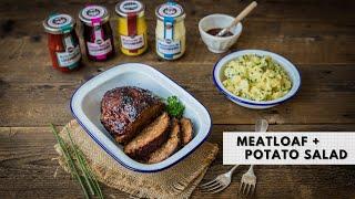 American meatloaf with warm potato salad