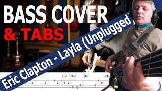 Eric Clapton - Layla MTV Unplugged (Bass Cover) + TABS