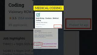 MEDICAL CODING JOBS || FRESHERS || 300 OPENINGS || #medicalcodingjobs