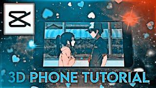 Capcut tutorial - 3D Phone flip + Smooth shake + Heart overlay | Capcut 3D transition tutorial