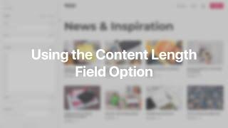 Using the Content Length Field Option | YOOtheme Documentation (Joomla)