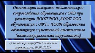 Организация психолого-педагогического сопровождения обучающихся с ОВЗ