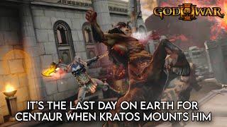 IT'S THE LAST DAY ON EARTH FOR CENTAUR WHEN KRATOS MOUNTS HIM | GOW 3 REMASTERED NG+