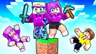 My Twin Sister Meets MY FRIENDS On ONE BLOCK in Minecraft!